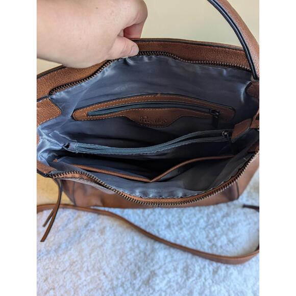 Realer Women Large Brown Crossbody Handbag - Picture 3 of 11